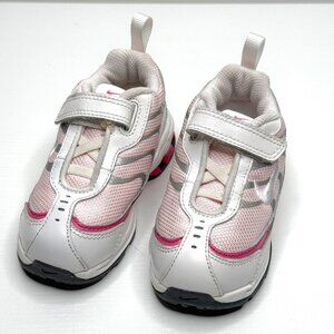 Nike Reax Leather Knit Sneakers Toddler Girls US 7C EU 23.5 White Pink Silver